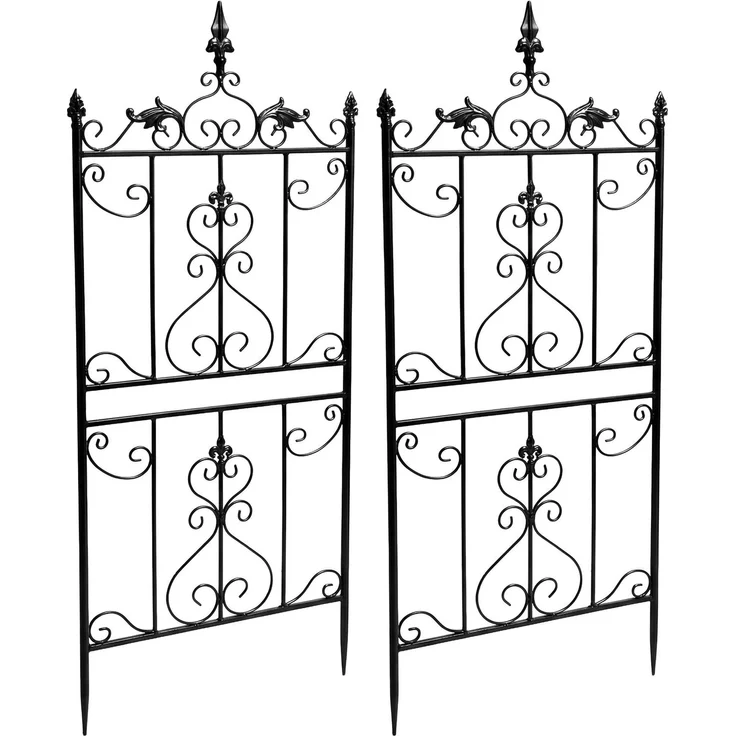 Rankgitter INES 2er Set - 51 x 3 x 124 cm, Metall, Anthrazit | Rankhilfe Kletterpflanzen Gartendekoration – Bild 1