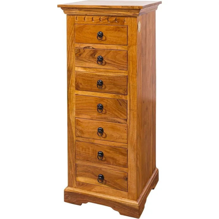 Kommode Akazie 47x43x112 honig lackiert OXFORD #0523