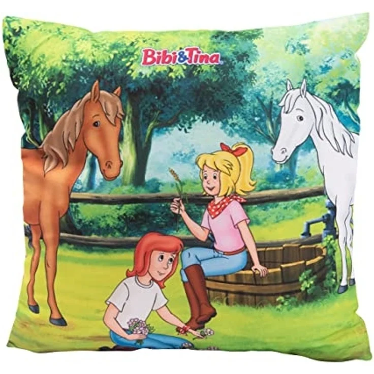 United Labels® Dekokissen Bibi & Tina - Pferde Plüsch Deko 30 x 30 cm – Bild 2