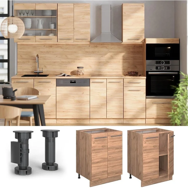 Küchenunterschrank Fame-Line Goldkraft Eiche 60 cm , AP Eiche Vicco – Bild 4