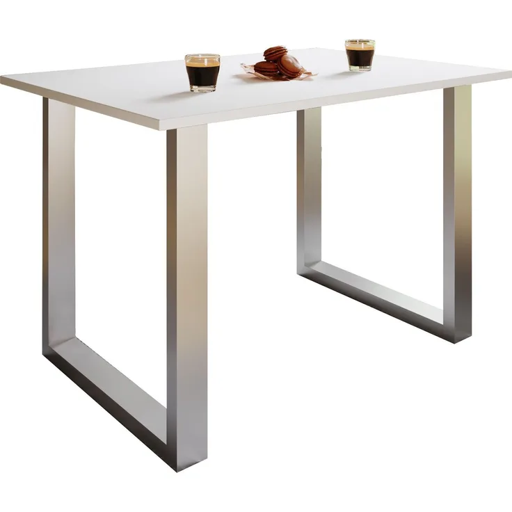 VCM Esstisch Xona 916860 Silber / Weiß H. 76 x B. 110 x T. 80 cm