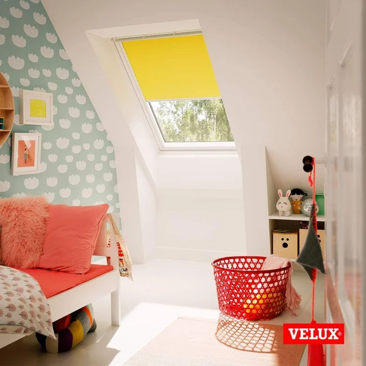 Verdunklungsrollo DKL MK06 0705SWL, VELUX, verdunkelnd, ohne Bohren, in Führungsschienen, VELUX »Pick & Click!«, weiße Führungsschienen & Griffleiste – Bild 8