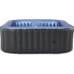 BRAST 'MSpa TEKAPO' Whirlpool, aufblasbar, für 6 Personen, In-Outdoor Pool, 132 Massagedrüsen, Aufblasfunktion per Tastendruck, 185 x 185 x 68 cm