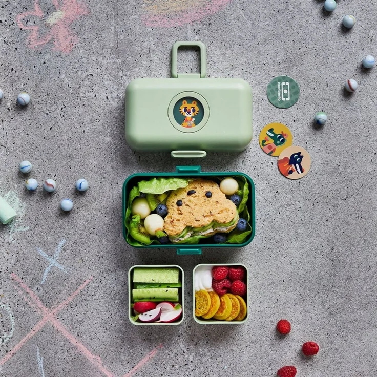 Monbento Lunchbox Kinder TRESOR 16 x 9.2cm Grün Lunch Bentobox 0.8L – Bild 3
