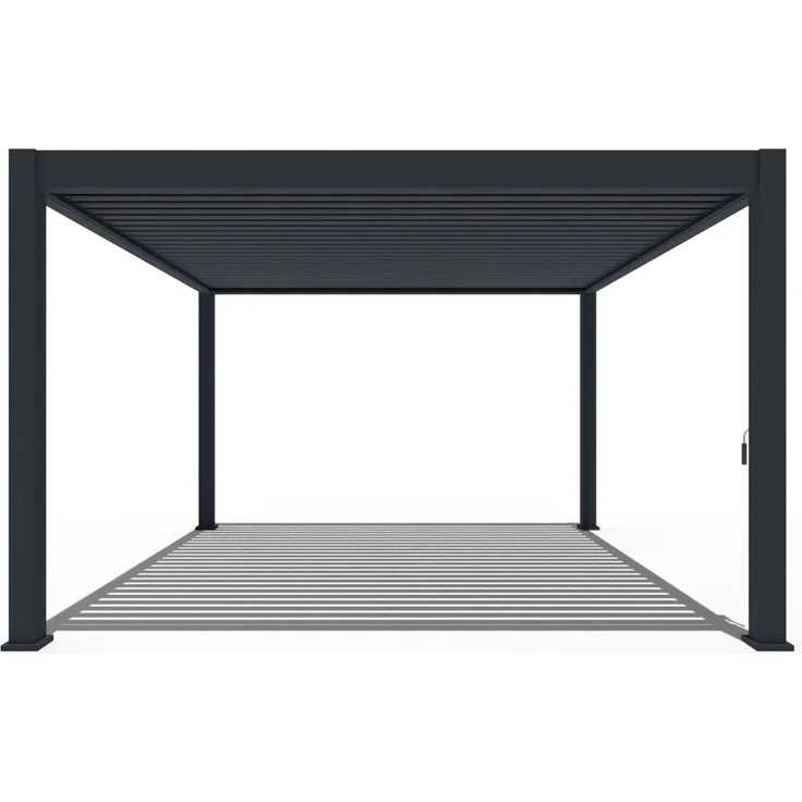 Weide Deluxe Plus | Pergola Voll Aluminium freistehend | 4 x 4 M | Lamellendach anthrazit – Bild 2