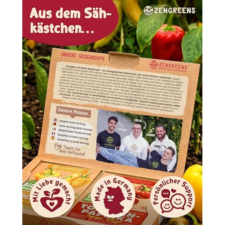 ZenGreens® - Bio Paprikasamen im 6er Set - 6 Paprika Samen für den einfachen Anbau im Garten, Balkon oder Hochbeet - Pflanzensamen - Saatgut – Bild 6