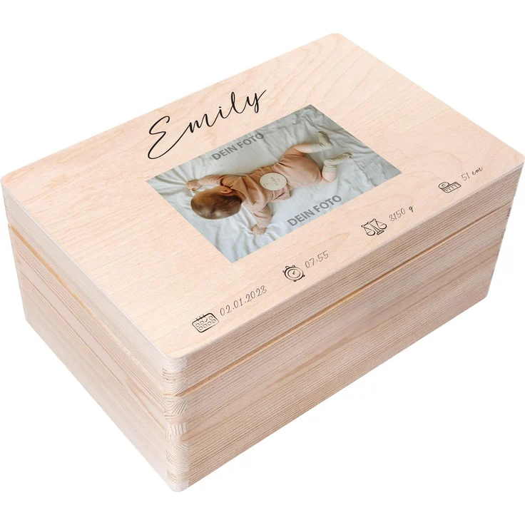 Creative Deco Foto Erinnerungsbox Baby Holzkiste Fotogeschenke