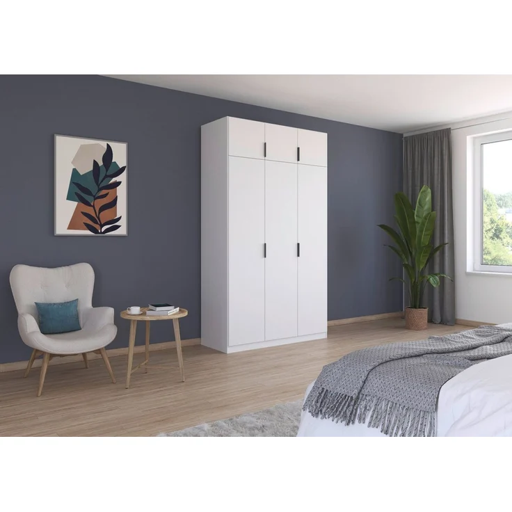Rauch Möbel Lagoa, Kleiderschrank, Garderobe für Schlafzimmer, Kinderzimmer, Jugendzimmer 6-türig, mit Zubehör Premium, Farbe Weiß, Breite 136 – Bild 2