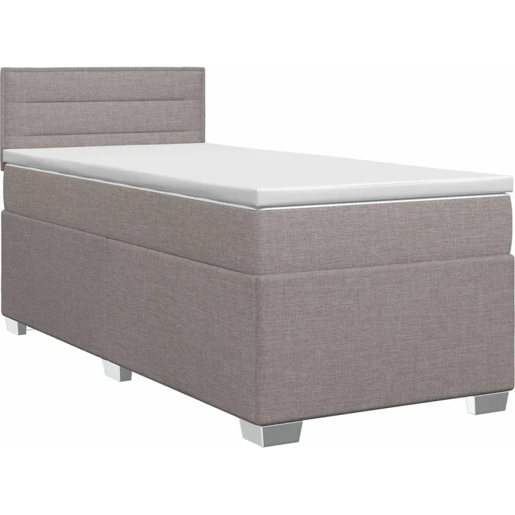 vidaXL Boxspringbett mit Matratze mit Kopfteil Taupe 90 x 200 cm Stoff 3450387 – Bild 2