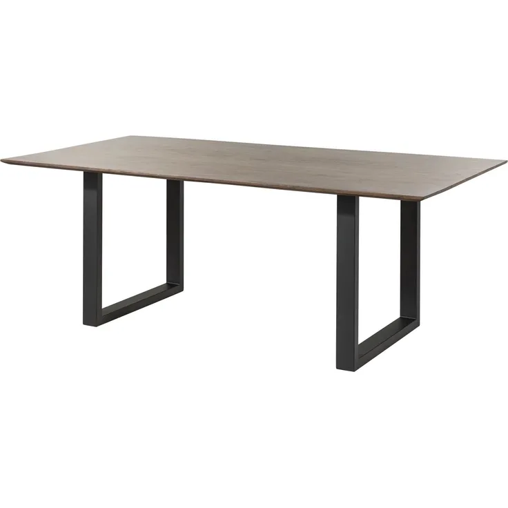Esstisch Akazie 200x100 grau lackiert / U-Beine anth. matt SWISS EDGE