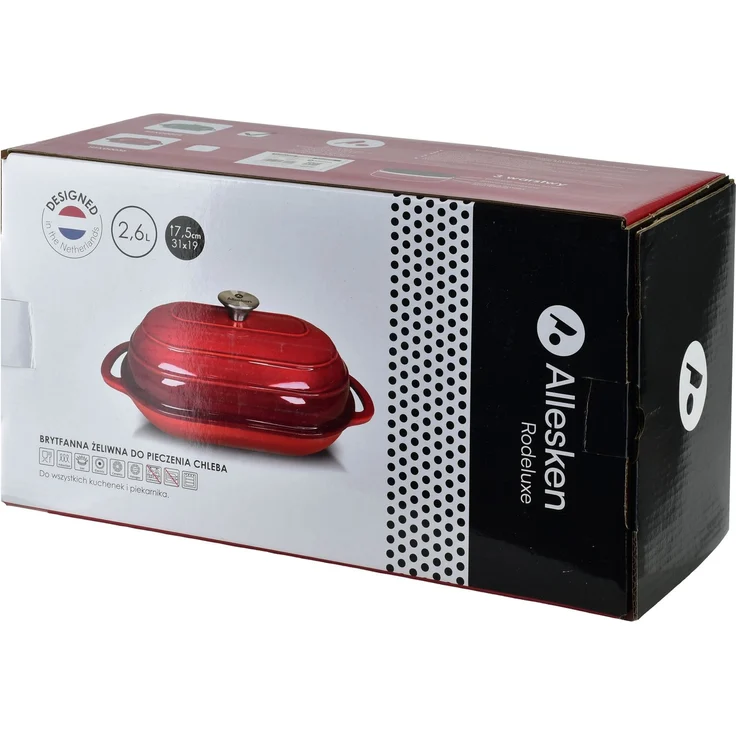 Gusseisen-Bräter RODELUXE rot 37,5/31x19,5x7,5 cm 2,6 l – Bild 4