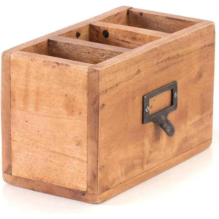 DESIGN DELIGHTS Aufbewahrungsbox STIFTEHALTER "BOX 18", Altholz massiv, 19x12 cm (BxH), Stiftebox, F – Bild 3
