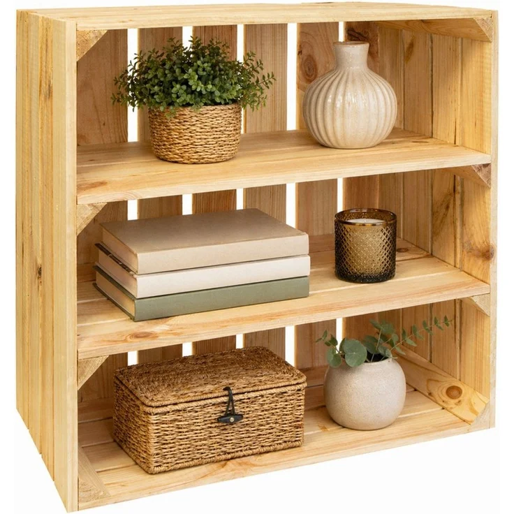 Kistenkolli Altes Land Allzweckkiste Holzkiste Regal Tamme 55x55x30 cm Massivholz Kistenregal (Spar-Set, 1er Set) – Bild 1