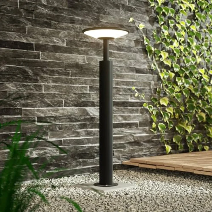 Lucande LED Wegeleuchte, strahlwassergeschützte Pollerleuchte IP65, 60 cm, 12W warmweiß (3000K), anthrazit – Bild 3