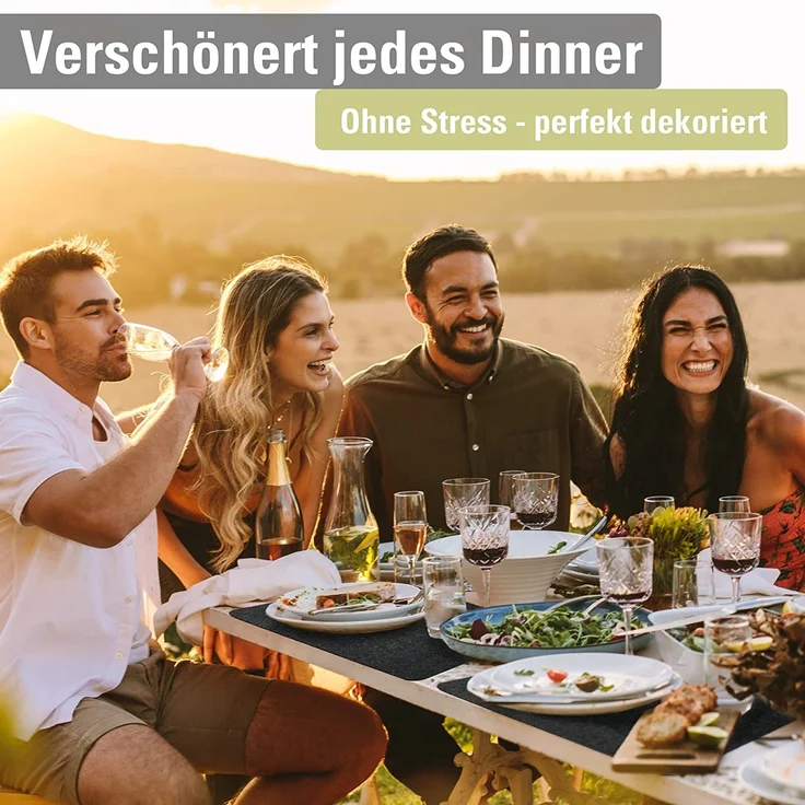 Kunden Retoure Tischset Platz Set inkl. Untersetzer und Bestecktaschen aus Filz - Für 6 Personen – Bild 3