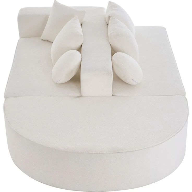ZUBALIYA Modulares Sofa mit Chenille - Bezug, mit breiten Armlehnen, modular aufgebaut, mit Schaumstoffpolsterung – Bild 17