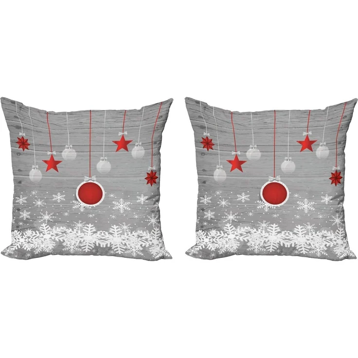 Abakuhaus Kissenbezüge Modern Accent Doppelseitiger Digitaldruck, (2 Stück), Weihnachten Sterne-Flitter Schnee – Bild 5