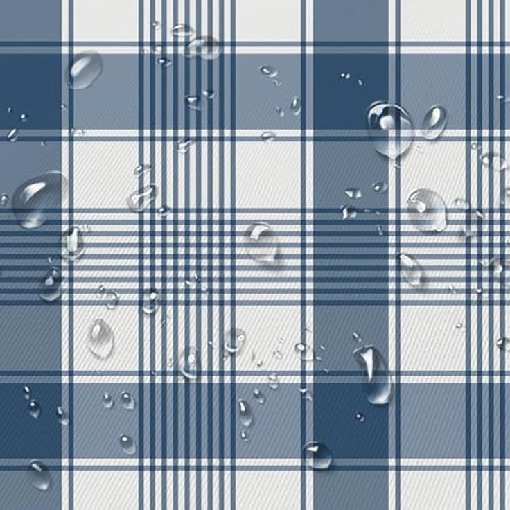Yighty Buffalo Plaid ovale Tischdecke 152,4x213,3 cm, blau-weiß, rustikal im Landhausstil. Wasserdicht, Polyester, ideal für Bauernhaus, Küche, drinnen & draußen, Partys und Picknicks – Bild 5