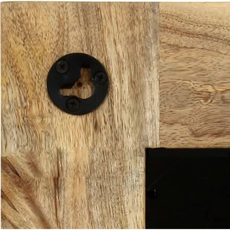 Spiegel, Wandspiegel Mangoholz Massiv 50 x 50 cm – Bild 6