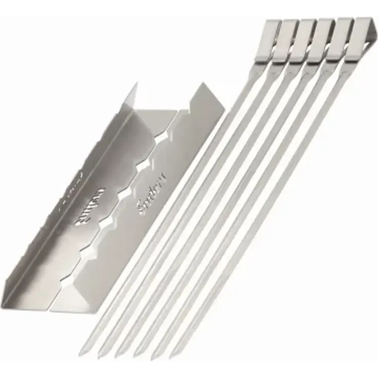 Enders® SCHASCHLIKSPIESS-SET XL EDELSTAHL, 6 Stück, inlusive Spießhalter, Grillspieße, Fleischspieße, Grill-Zubehör, Gasgrill, BBQ Spieße für Schaschlik, Fleisch und Gemüse, Wiederverwendbar, #8808 – Bild 2