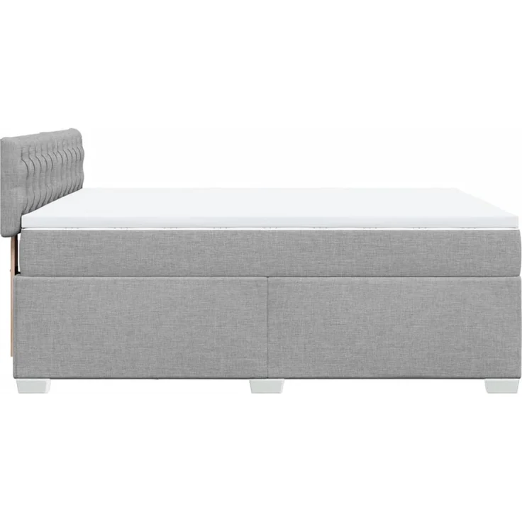 vidaXL Boxspringbett mit Matratze Hellgrau 140x190 cm Stoff 3285890 – Bild 9