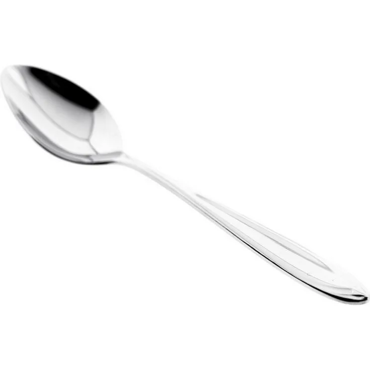 Almina 6 Tlg. Kaffeelöffel-Set aus Chrom-Edelstahl 18/10 Silber mit Design