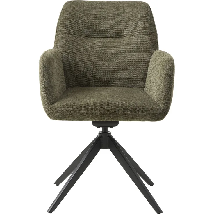 Armlehnstuhl >ROXANA< drehbar, Wipp-Relax-Funktion, Olive, Stoff-Brego - 57,5x88x62cm (BxHx)