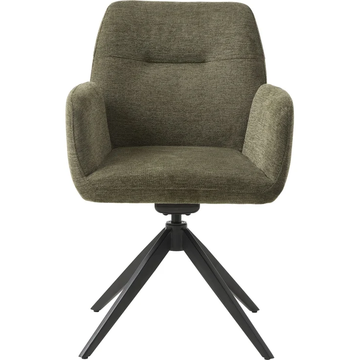 Armlehnstuhl >ROXANA< drehbar, Wipp-Relax-Funktion, Olive, Stoff-Brego - 57,5x88x62cm (BxHx) – Bild 1