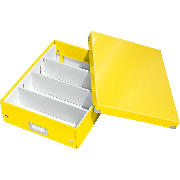 Leitz Organisationsbox Click & Store Wow Mittel Graukarton gelb