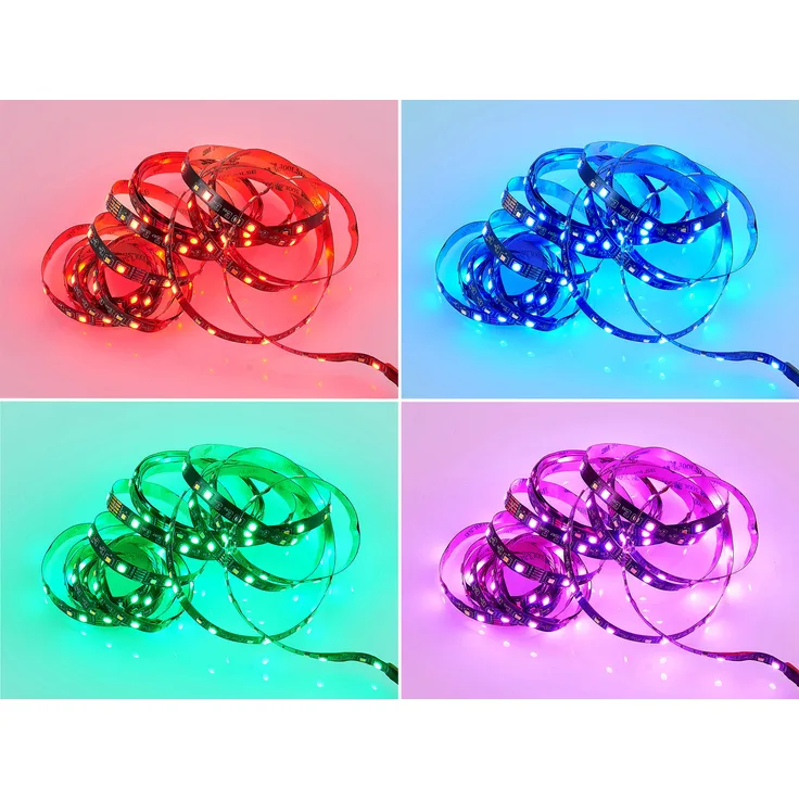 LED Streifen GRIP mit Fernbedienung, RGB Farbwechsel & Dimmer - 5 Meter