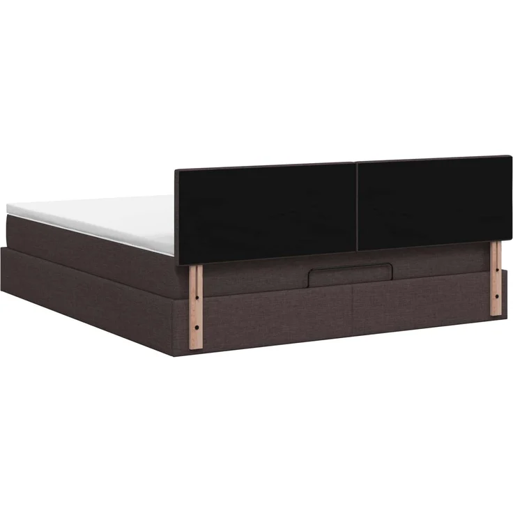 vidaXL Ottoman Bett mit Matratze Dunkelbraun 140 x 190 cm Stoff 3456326 – Bild 9
