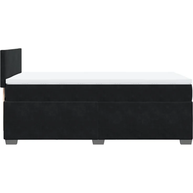 vidaXL Boxspringbett mit Matratze Schwarz 80x200 cm Samt 3288458 – Bild 7