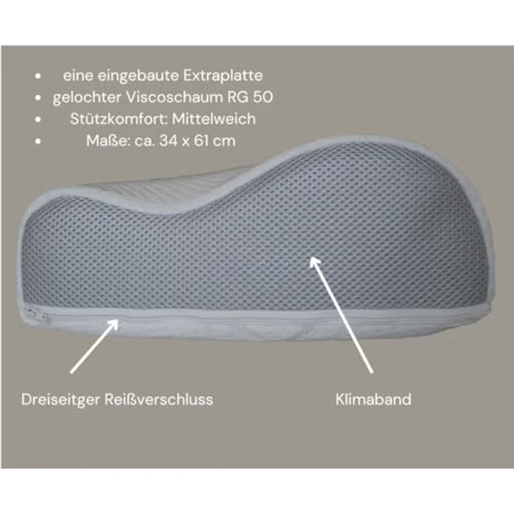 BONVIONN Nackenstützkissen Beasleep V Gelochter Viscoschaum – Bild 8