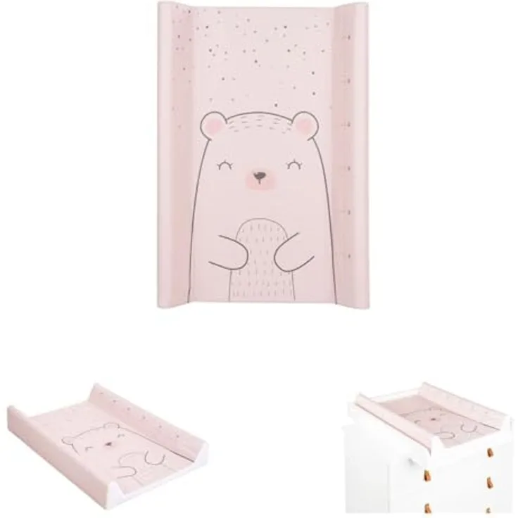 Kikka boo Wickelauflage Weich-PVC 70 x 50 cm erhöhter Rand, wasserdichter Bezug rosa pink