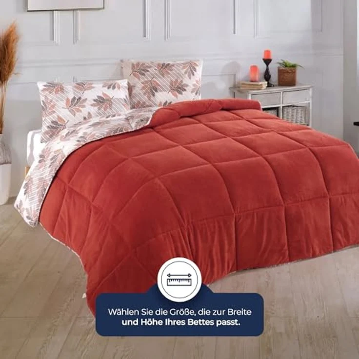 Nordic Schiller 4-Jahreszeitenbett Welsoft Doppelseitiges Bettdecke, Füllung: 300 g/m2 Original-Silikonfaser-Füllung, (ohne Kissenbezüge) – Bild 8