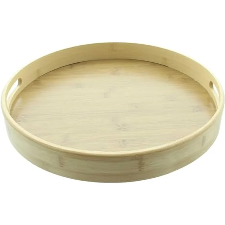 Tablett "Bambus" rund Ø 38 cm, Serviertablett, Tragetablett, Tischdeko – Bild 2