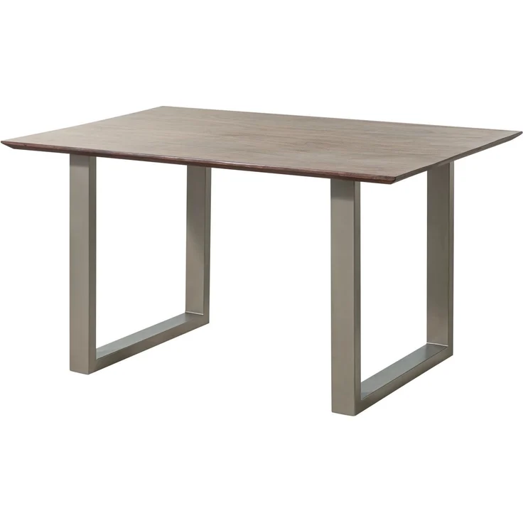 Esstisch Akazie 140x90 grau lackiert / U-Beine silber matt SWISS EDGE – Bild 9