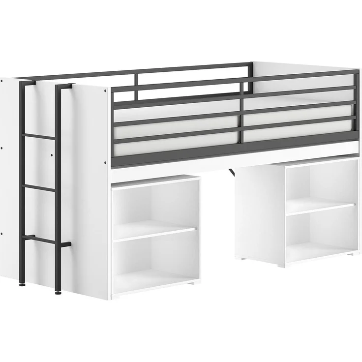 Halbhohes Bett mit Schreibtisch u. Regalen Sam 98 x 219 x 116.6 cm – Bild 2