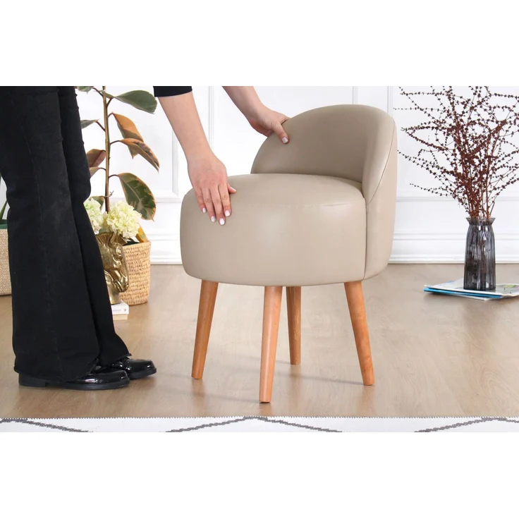 Hanah Home 'Burks - Beige' Pouffe, Beige, 48 x 64 x 42 cm – Bild 2