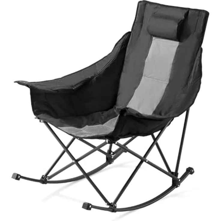 VEVOR Campingstuhl Beheizt 1030 x 920 x 950 mm, 3 Heizstufen, großer gepolsterter Klappstuhl, robuste Gartenstühle mit Tasche und Getränkehalter, Tragkraft 102 kg, tragbarer beheizter Stuhl