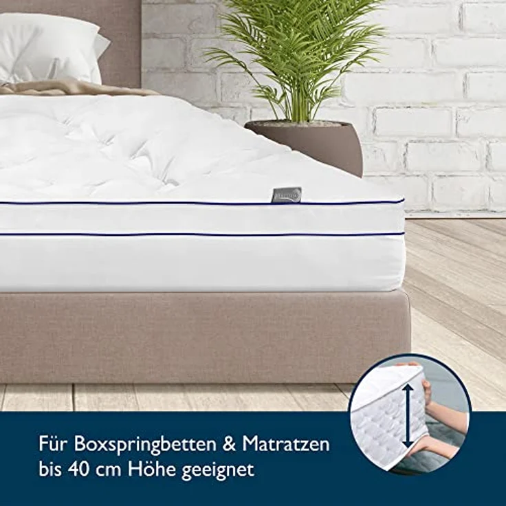 Beautissu BeauNuit MT Base, Komfortschaum Matratzenschoner, 3 cm Druckentlastung, waschbar bis 60°C, für Matratzen bis 40 cm Höhe – Bild 4