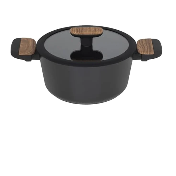 RESTO Kitchenware Kochtopf Mon, Bratentopf antihaftbeschichtet und spülmaschinenfest, Aluminium (2-tlg), mit Glasdeckel und stoßdämpfendem Silikonrand, im Geschenkkarton – Bild 2