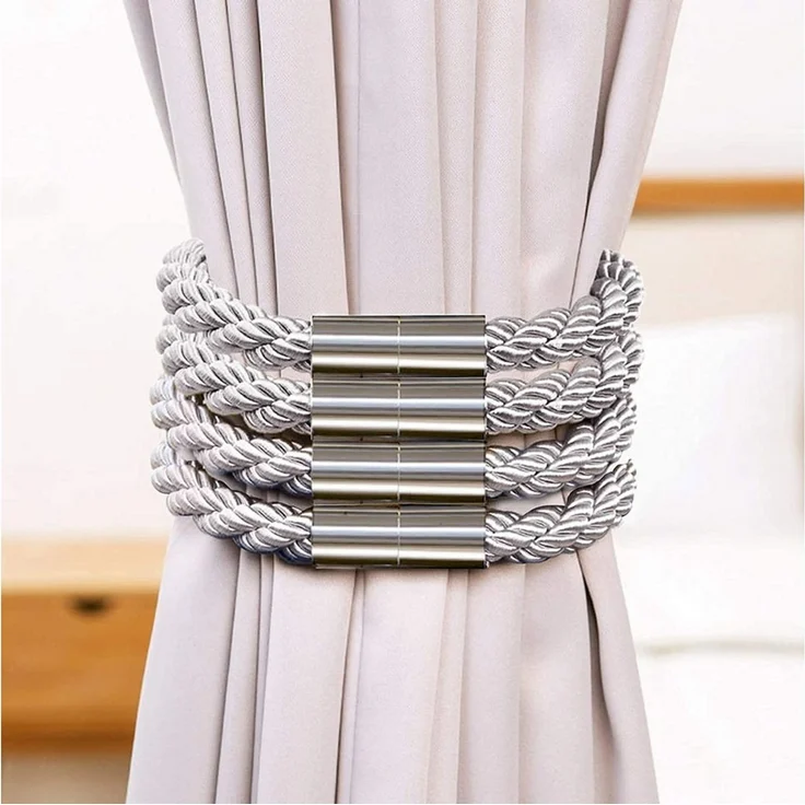 Agger Raffhalter Magnetische Vorhang Raffhalter, Raffhalter für Vorhänge mit Magnet, (4-tlg), Raffhalter für Gardinen Halterung Vorhang Halter Gardinen zubehör – Bild 2