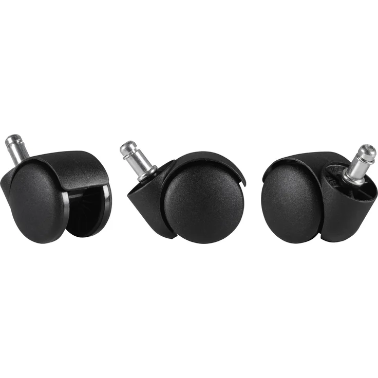 Bürostuhlrollen 5er Set Schwarz 50mm Weichboden 11mm Stift – Bild 6