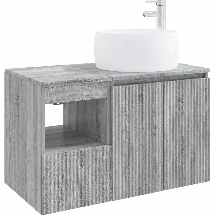vidaXL Badezimmerschrank-Set 2 stk. Grau Sonoma 79,5 x 44,5 x 80 cm 3404100 – Bild 2