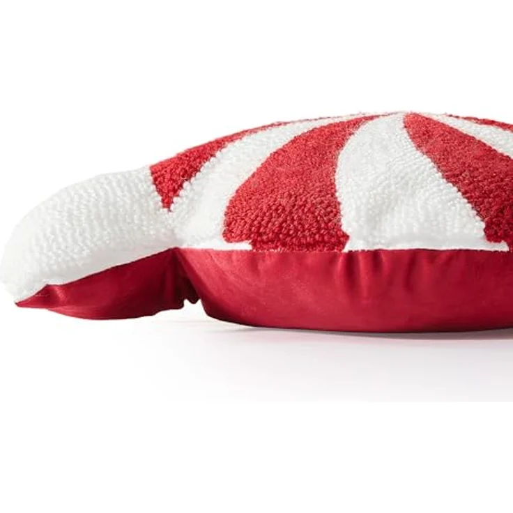 Sonive Weihnachtskissen, Weihnachtsbonbon-förmiges Kissen 50x30 cm Dekokissen Zierkissen, Stuhlkissen Raumdekoration Plüschkissen für Weihnachten Sofa & Bett Kinderzimmer rot&weiß – Bild 6