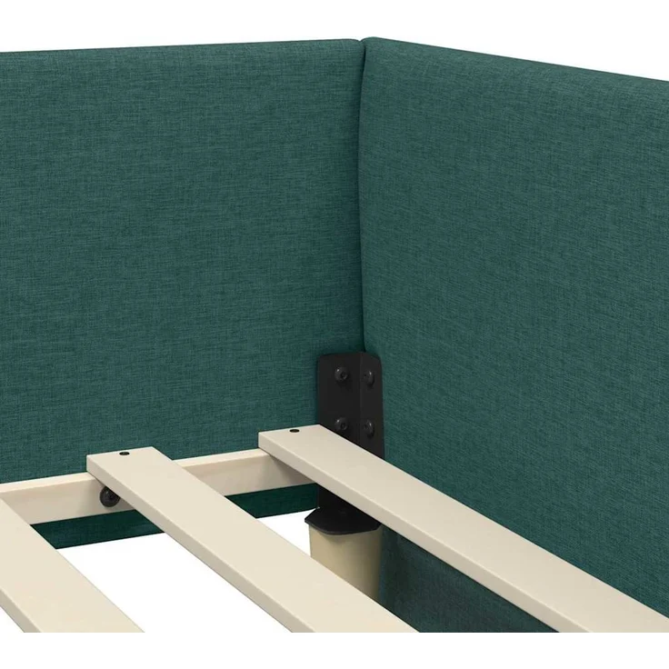 vidaXL Eckbettgestell mit Matratze 2 stk. Dunkelgrün 90 x 190 cm Stoff 3393593 – Bild 10