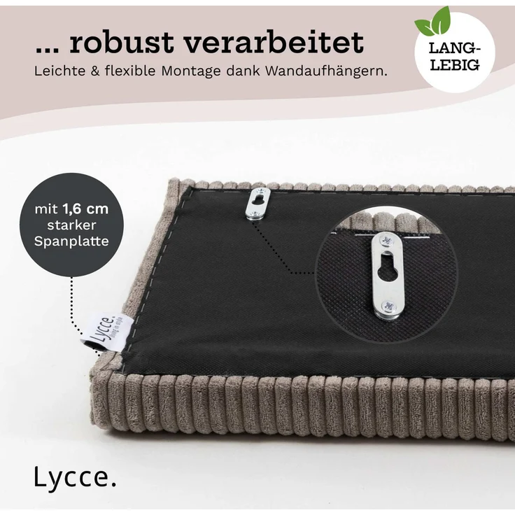 Lycce Kopfstütze Wandkissen Cord - Wandpolster Kopfteil Betten & Rückenkissen Sitzbank, (1 St) – Bild 9