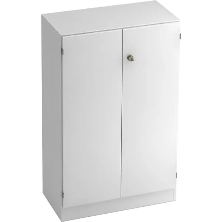 Schrank 3 Ordnerhöhen mit Sockel SG Weiß / Weiß