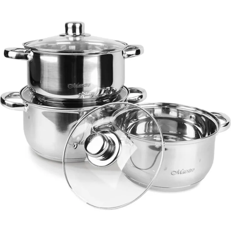 MAESTRO MR-2020-6M 6-teiliges Kochgeschirr-Set Edelstahl (MR-2020-6M)
